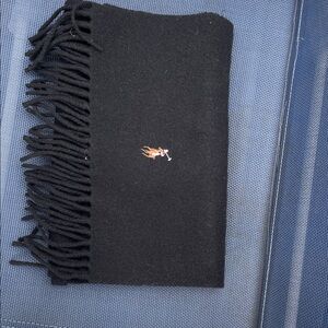Polo by Ralph Lauren Black Scarf with Iconic Embroidery